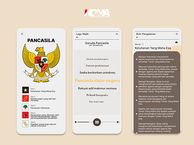 Music App - Pancasila Indonesia app branding chat design homescreen illustration logo mobile mobile app music app pancasila ui