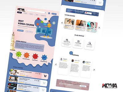 KOMACourse app branding course app design graphic design homescreen illustration landing page logo mobile mobile app ui