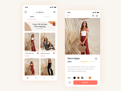 La Rosa - eCommerce Store App Design app e-commerce e-commerce app fashion app fishgrid design malaysia app design minimal mobile app ui kit