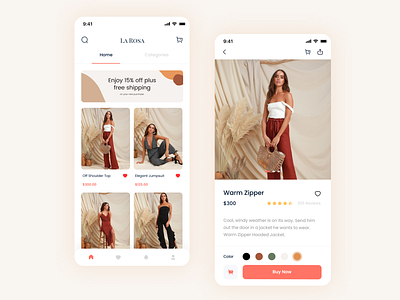 La Rosa - eCommerce Store App Design app e commerce e commerce app fashion app fishgrid design malaysia app design minimal mobile app ui kit