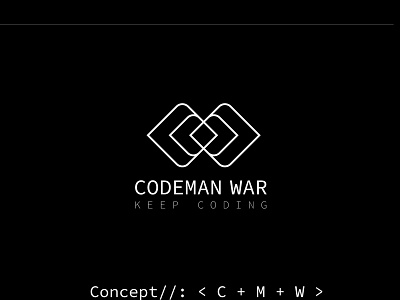 CODEMAN WAR Coding Logo flat logo