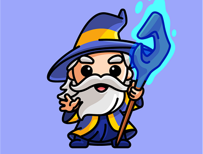 Wizard animation branding clean design graphic design icon illustrator logo minimal