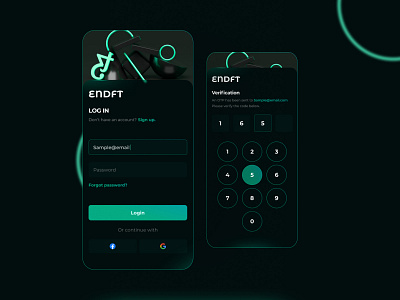 Endft login screen - UI Daily 001 app app design dark design login neon password sign up ui vector