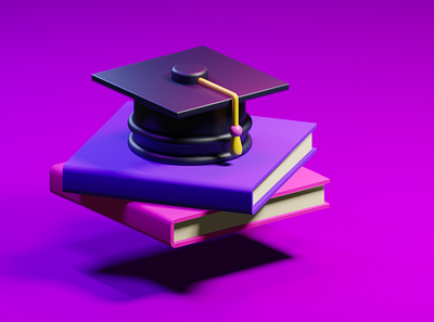 Education Icon 3d 3d art 3d modeling bleder illustration blender blender2.8 cgi design illustration logo