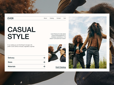 Website for a casual clothing store cards ui clothing design figma minimalism online store shop store ui uidesign uiux ux webflow