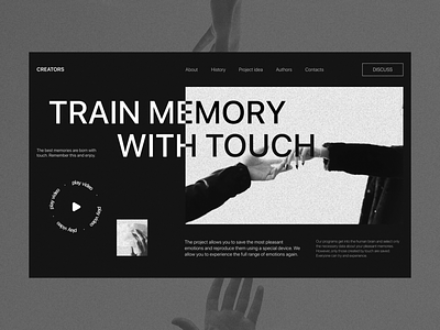Website design concept for memory training courses black design figma memory minimalism site ui ux web design website white