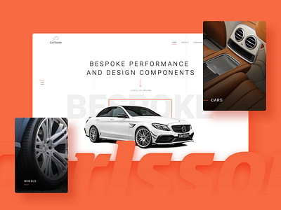 Carlsson Website cars clean graphics grid homepage landing page layout mercedes minimal tuning web webdesign