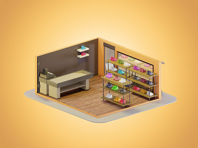 3D Illustration Theme Shop Display