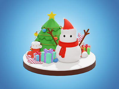 3D Illustration Theme Merry Chrismas