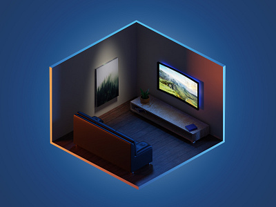 3D Illustration Room Theme 3d illustration 3d room