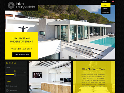Ibiza Luxury Estate branding browser clean design holiday ibiza interface ui villa web website yellow