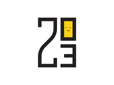 New Year 2023 😊 2023 flat graphic design logo logo design logotype minimal new year number