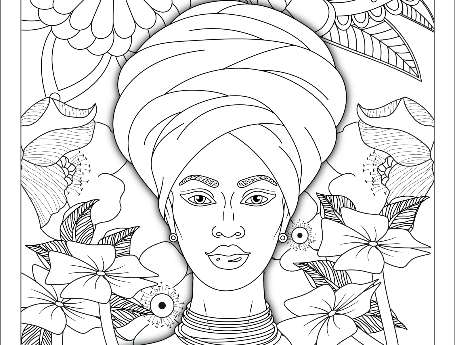 African women coloring page by Gx_Rakibul on Dribbble