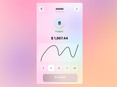 Trading App (Frame Iphone 8+) app design glassmorphism trading