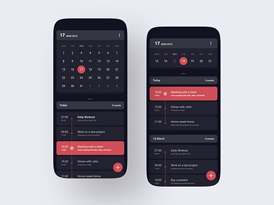 Calendar App - Debut Shot! activities agenda app calendar calendar app date day event flat manage management meet meetings mobile mobile app month schedule ui ux year