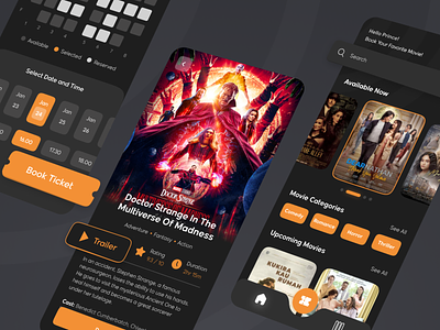Noonton - Cinema Booking App 3d animation app booking branding cinema clean design graphic design illustration logo mobile mobile app motion graphics movie ui
