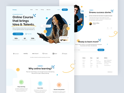 Sinawu - Online Course Landing Page animation class clean course education graphic design illustration job landing page learn motion graphics online skill ui web