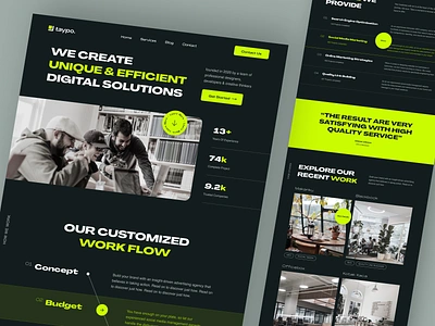 taypo. - Marketing Agency Landing Page agency branding case studies clean company creative dark green landing page marketing project service startup ui ux website