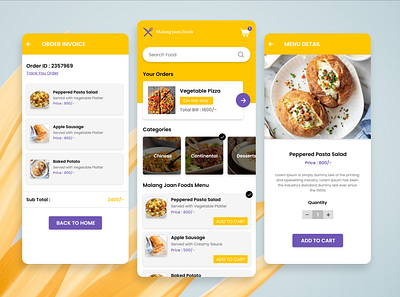 Food Ordering App app design mobile design ui ux