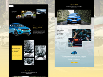 BMW Sedan Cars Website Landing Page bmw cars design landing page sedan ui ux website design