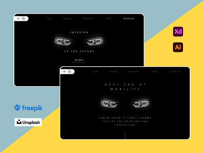 Headlights graphics | Car Website car website design illustration landing page ui ux website design