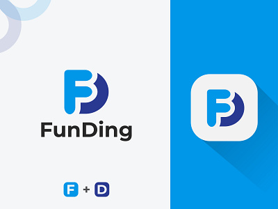 ( F + D ) Letter Mark | Funding Logo