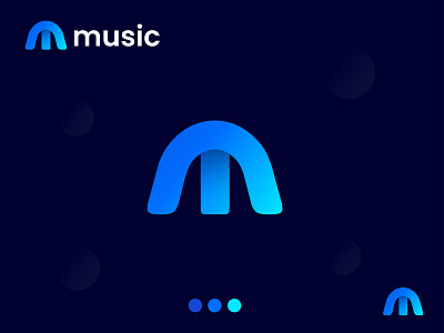 M Letter । music logo