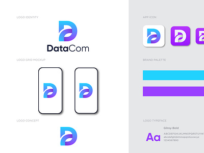 D Logo for Branding । DataCom Logo