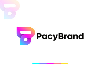 PB Letter Mark - PacyBrand Logo 3d app logo b logo brand identity brand mark branding design colorful gradient letter mark minimal logo modern logo monogram p letter pb pb letter logo software typograpy ui website logo word mark