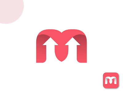 m + arrow abstract arrow brand identity crypto design financial flat logo growth icon illustration lettering logo logo creator logo mark logodesign m arrow m logo minimal rise