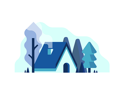 Winter Cabin cabin design illustration vector winter