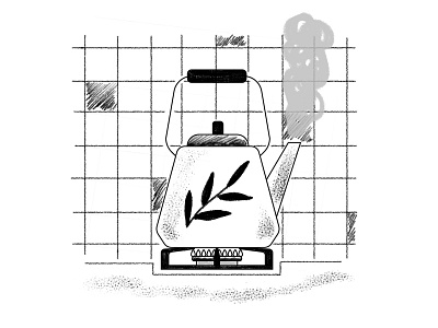 Pressure black concept cozy drawn graphic design illustration illustrator ink inktober inktober2021 kettle pencil pressure tea texture