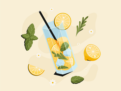 Lemonade cocktail concept design drink food illustration illustrator lemonade summer vector web illustration