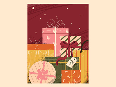 Presents box christmas2022 design flat greeting cards happy holidays illustration new year postcards presents texture vector web illustration