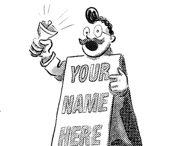 Your name here digital hand drawn illustration ink