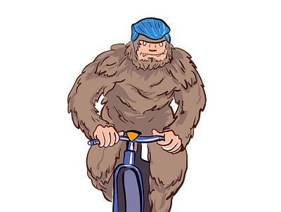 Sasquatch on a bike illustration vector
