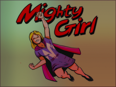 Mighty Girl comic illustration ink