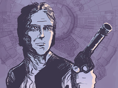 Han Solo - iPhone Wallpaper digital fanart illustration ink starwars wallpaper