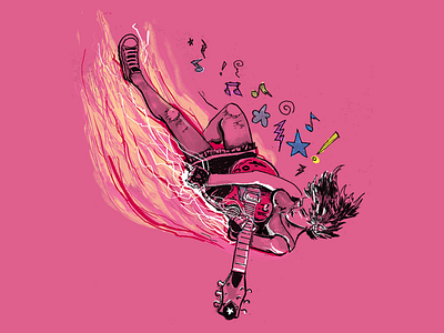 Rock & Roll Shirt guitar illustration ink punk rockandroll