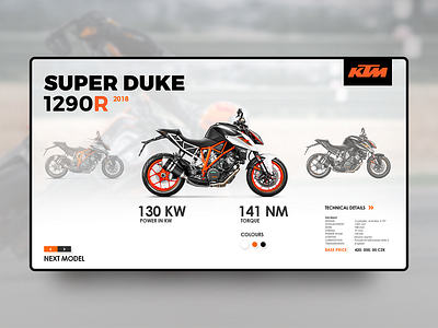 KTM super duke 1290r design ui ux web webdesign website