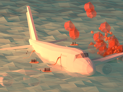 Plane Illustration 3d animation cgi design graphics illustration lowpoly plane render