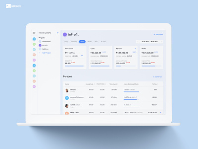 Project management tool for automatic profit calculation