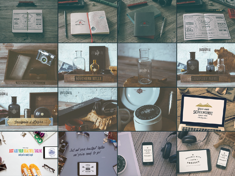 FREE!! 16 x PSD Mock Ups vintage retro photoshop smart objects psd mockups mock ups mock up