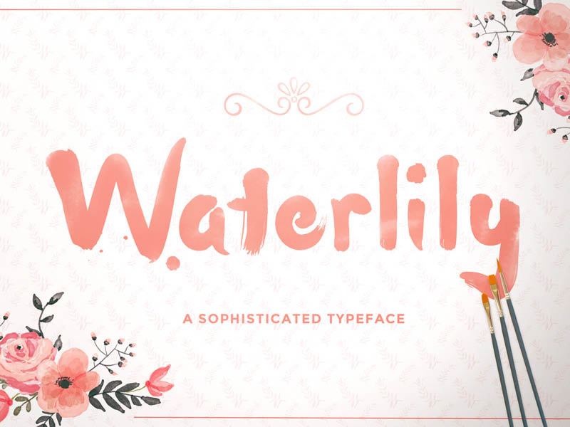 Free Waterlily Font bold hand drawn handdrawn gift download freebie fonts typeface free font