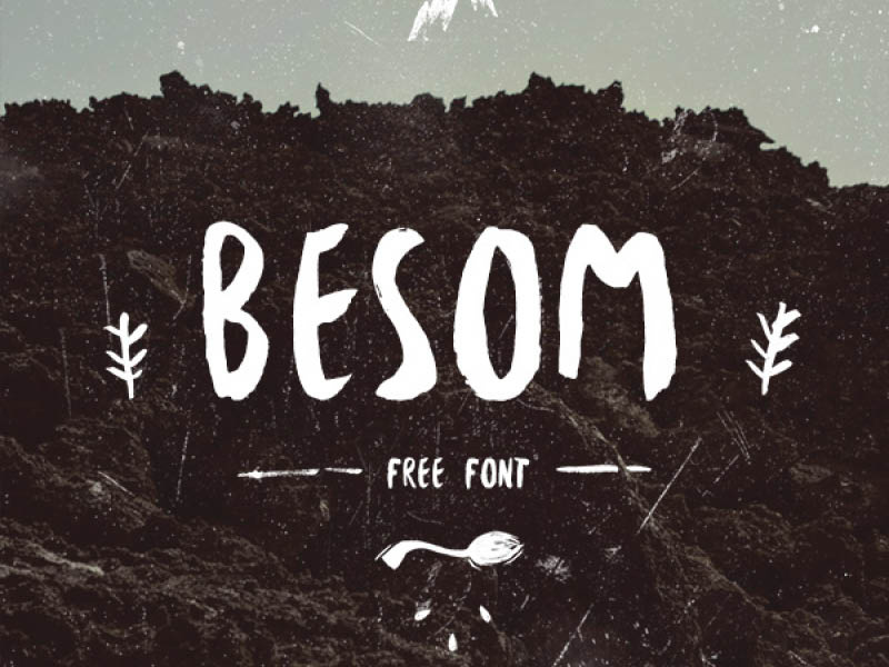 Free Besom Typeface bold hand drawn handdrawn gift download freebie fonts typeface free font