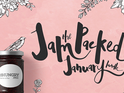 Jam Packed January Bundle font font face graphic design script typeface watercolor