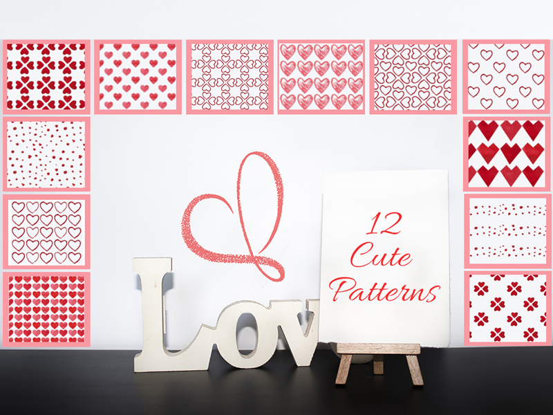 12 Cute Patterns For Valentine S Day Big Bonus By