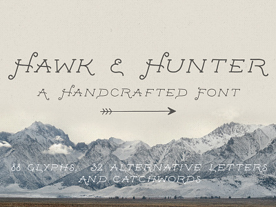 The Hawk & Hunter Font + Extras font font face font family handmade font script typeface