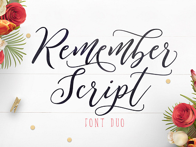 The Remember Script with 2 Fonts brush font font handcrafted font script typeface