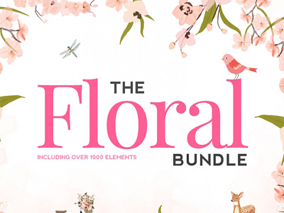 The Hungry JPEG’s Huge Floral Bundle bundle design bundle floral bundle floral illustrations font bundle fonts illustration bundle